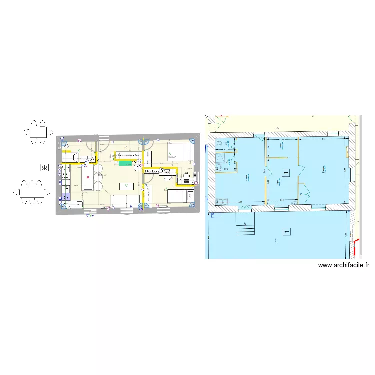 Chessy 4 c&acirc;blage &eacute;lec. Plan de 3  et 48 m²