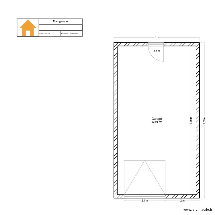 plan tati . Plan de 1 pièce et 40 m2