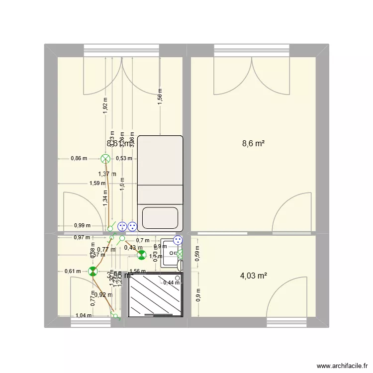 Chambres Port de Bouc PROJET. Plan de 4 Pièces et 25 m² Chambres Port de Bouc PROJET. Plan de 4 Pièces et 25 m²