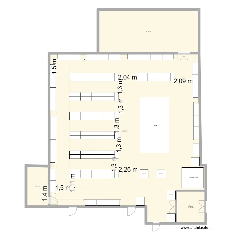 La fléche. Plan de 4 pièces et 379 m2