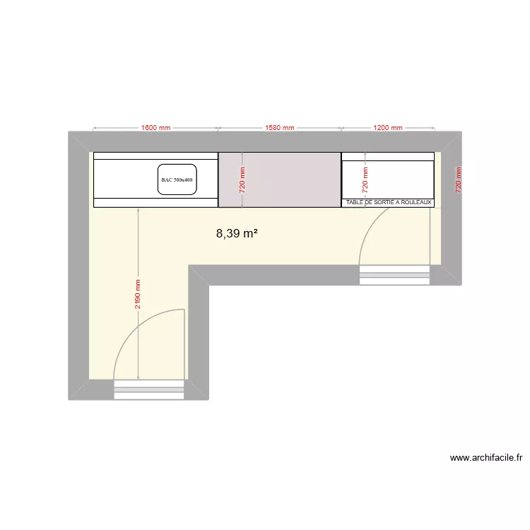 EHPAD ST JEAN LA FARE. Plan de 1  et 8 m²