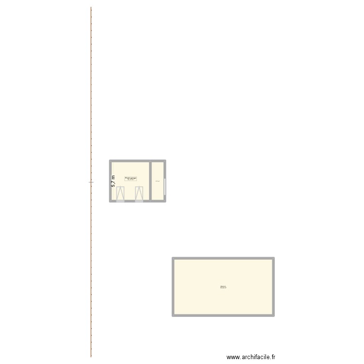 garage. Plan de 3 pièces et 163 m2