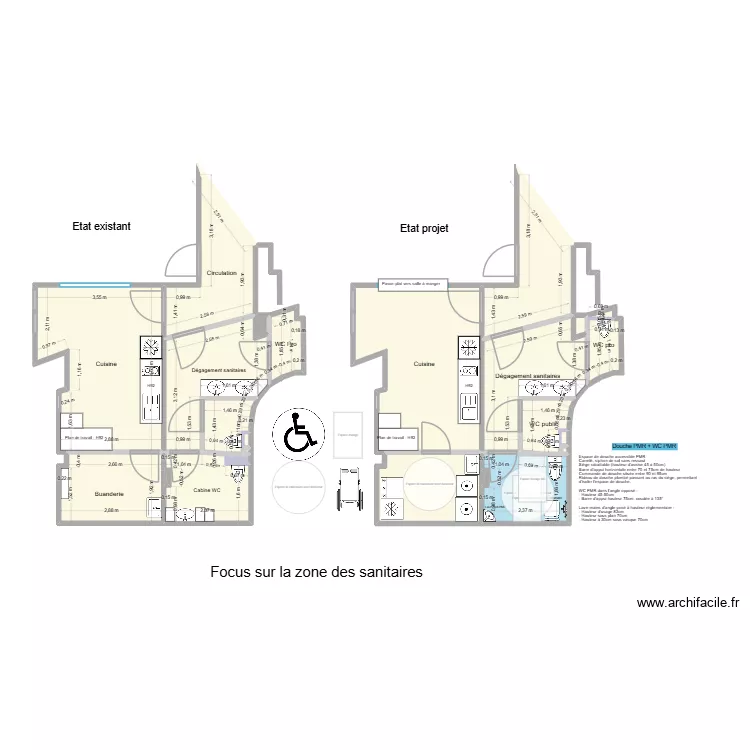 Focus espace sanitaire-buanderie V3. Plan de Focus espace sanitaire-buanderie V3. Plan de