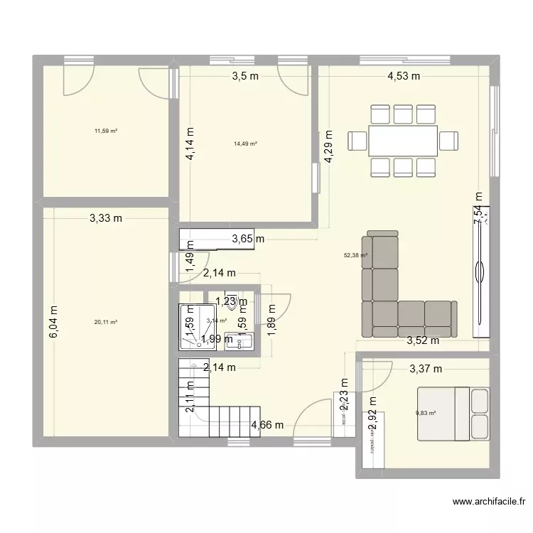 essai 15 10 26 bis salle d'eau - à partir idée fb. Plan de 8 Pièces et 131 m² essai 15 10 26 bis salle d'eau - à partir idée fb. Plan de 8 Pièces et 131 m²