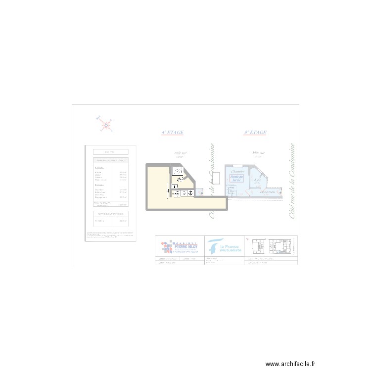 24 CONDAMINE. Plan de 2 pièces et 16 m2