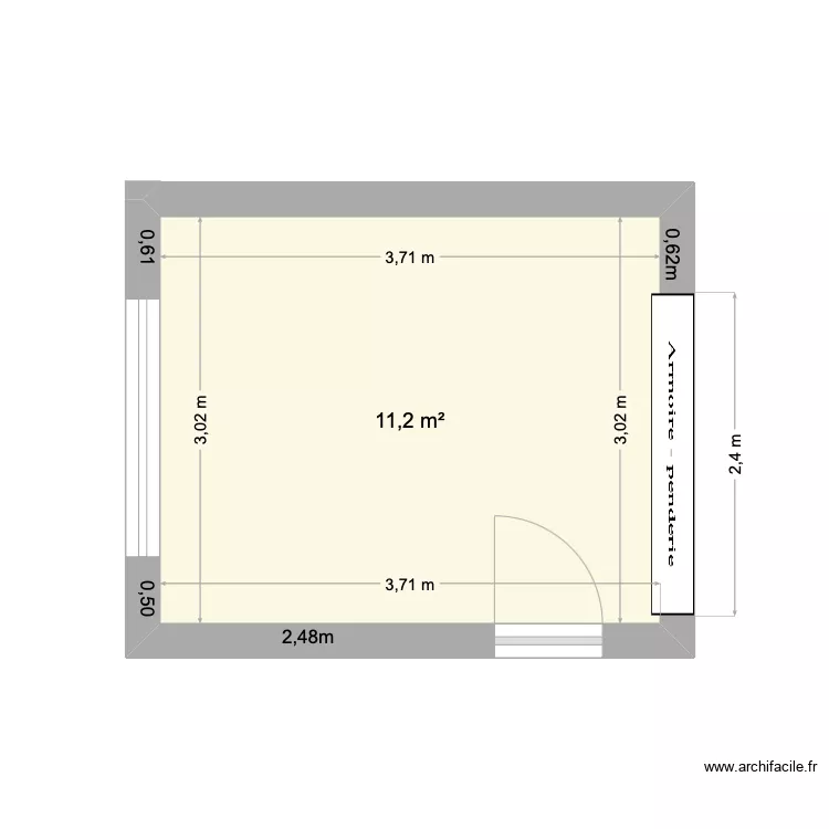 Chambre Caro. Plan de 