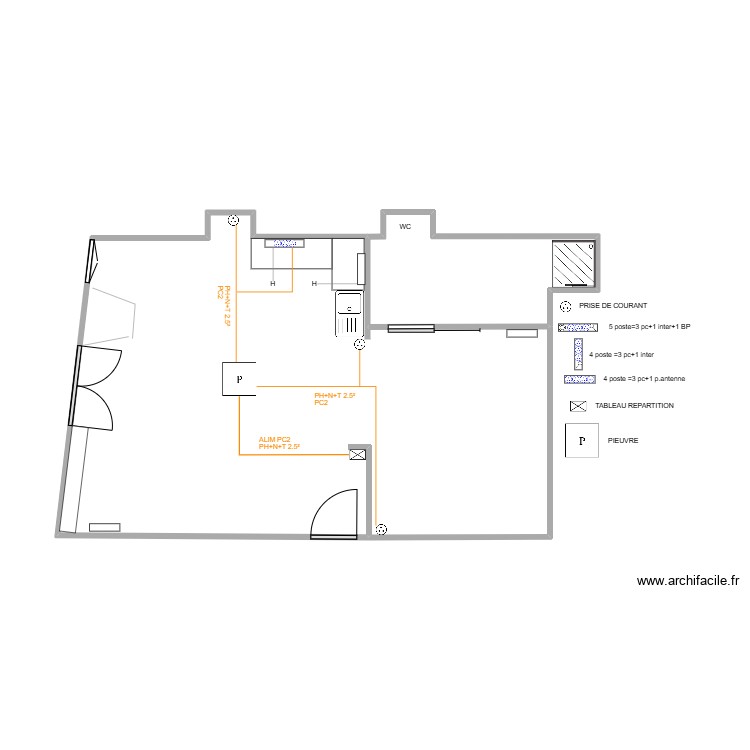 plans studio PC2. Plan de 0 pièce et 0 m2