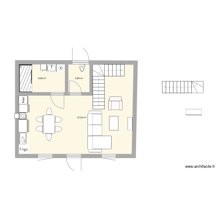 gite n2 avec 1er aménagement. Plan de 0 pièce et 0 m2