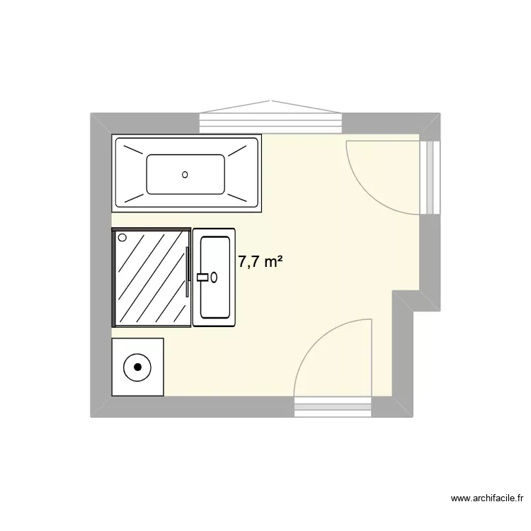 SALLE DE BAIN. Plan de 1 Pièce et 8 m² SALLE DE BAIN. Plan de 1 Pièce et 8 m²