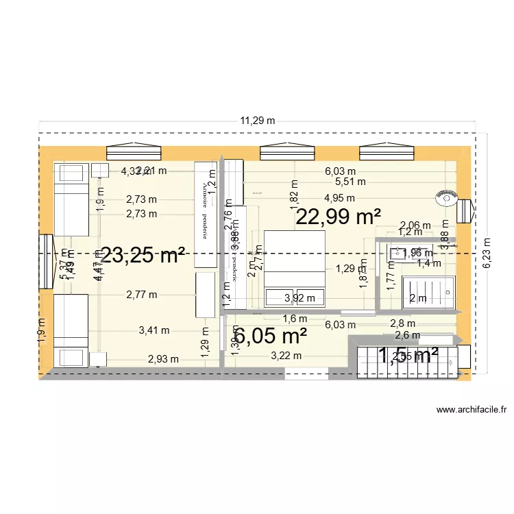 agrandissement terrasse &eacute;tage. Plan de 