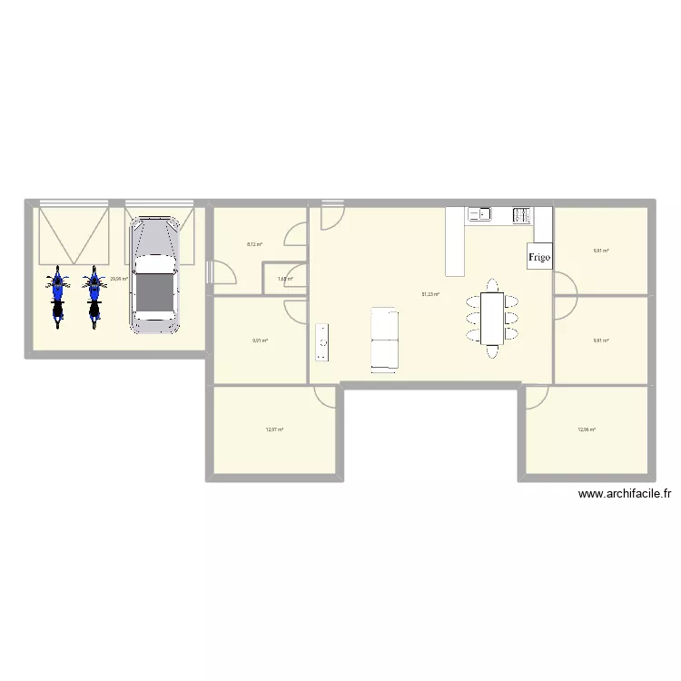 Maison dordogne. Plan de 9 pièces et 147 m²