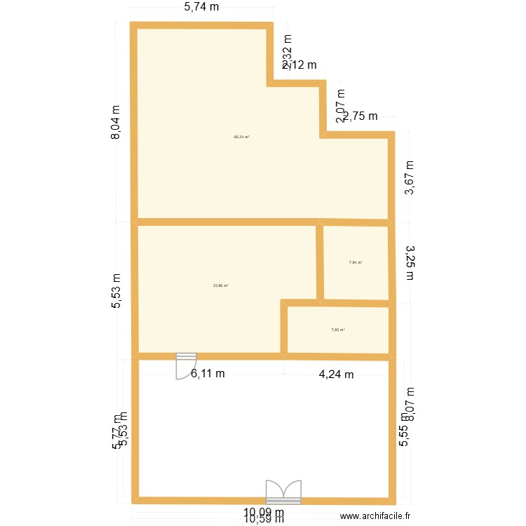 2F DOGPASSI 14 - Maitre FOtso. Plan de 4 pièces et 110 m2