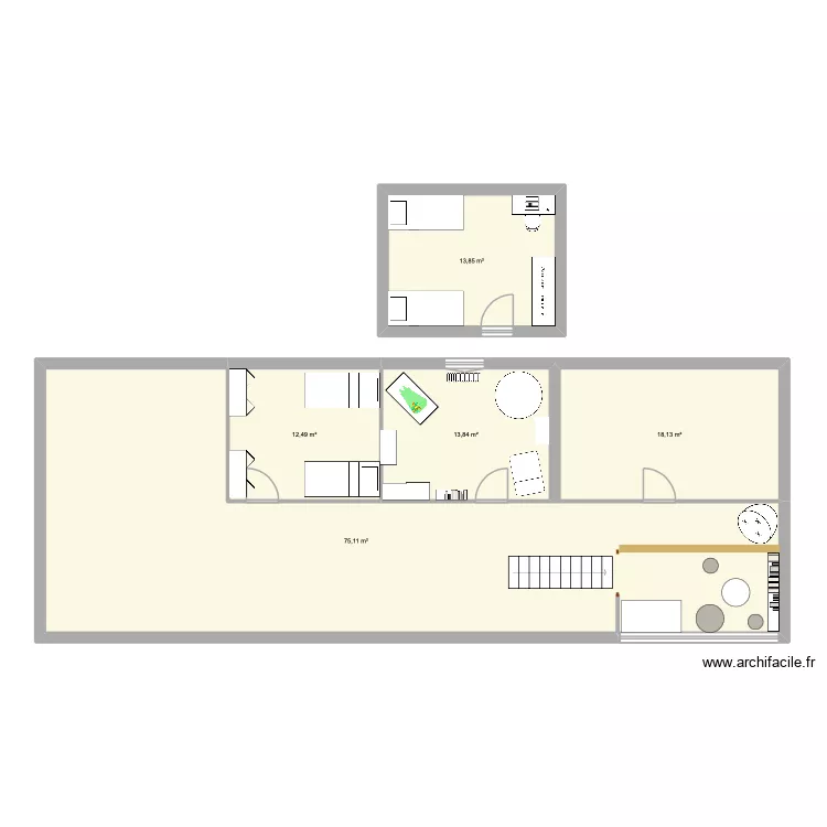Etage. Plan de 5 et 133 m² Etage. Plan de 5 et 133 m²