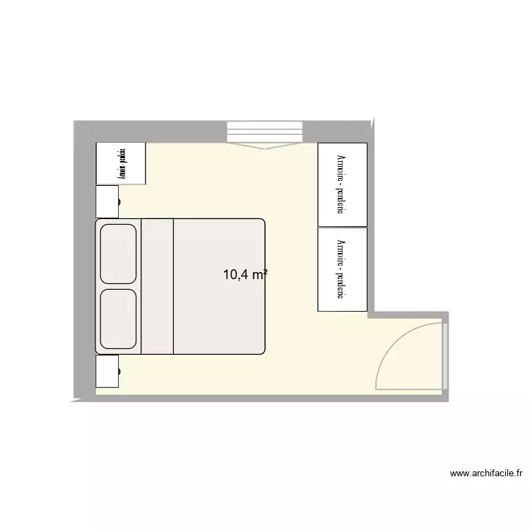 Chambre. Plan de 1 Pièce et 10 m² Chambre. Plan de 1 Pièce et 10 m²