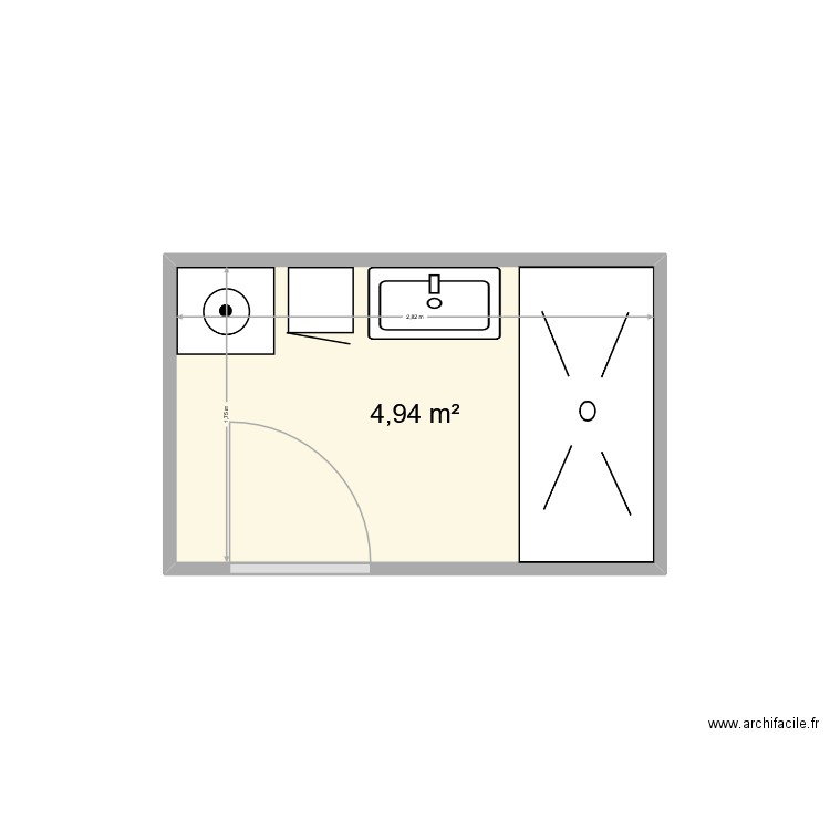 pounts bayonne. Plan de 1 pièce et 5 m2