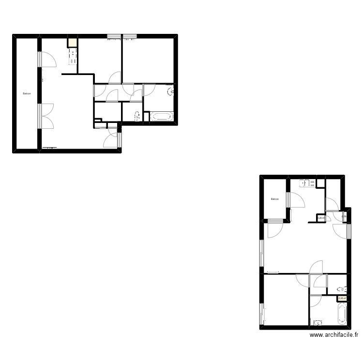 La Contamine. Plan de 15 pièces et 65 m2
