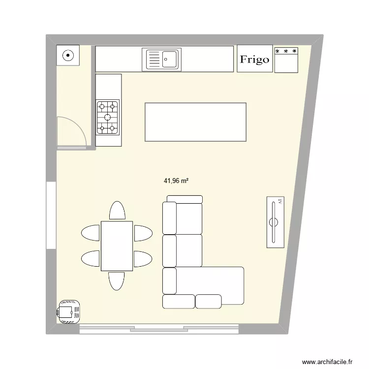 PieceDeVie. Plan de 1  et 42 m²