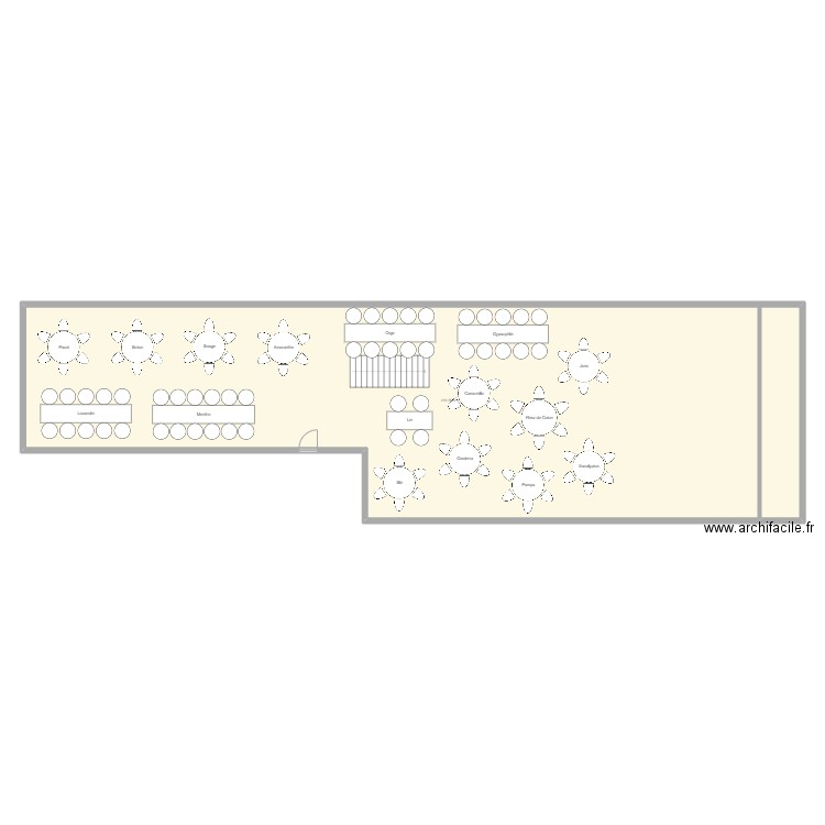 plan de table. Plan de 0 pièce et 0 m2