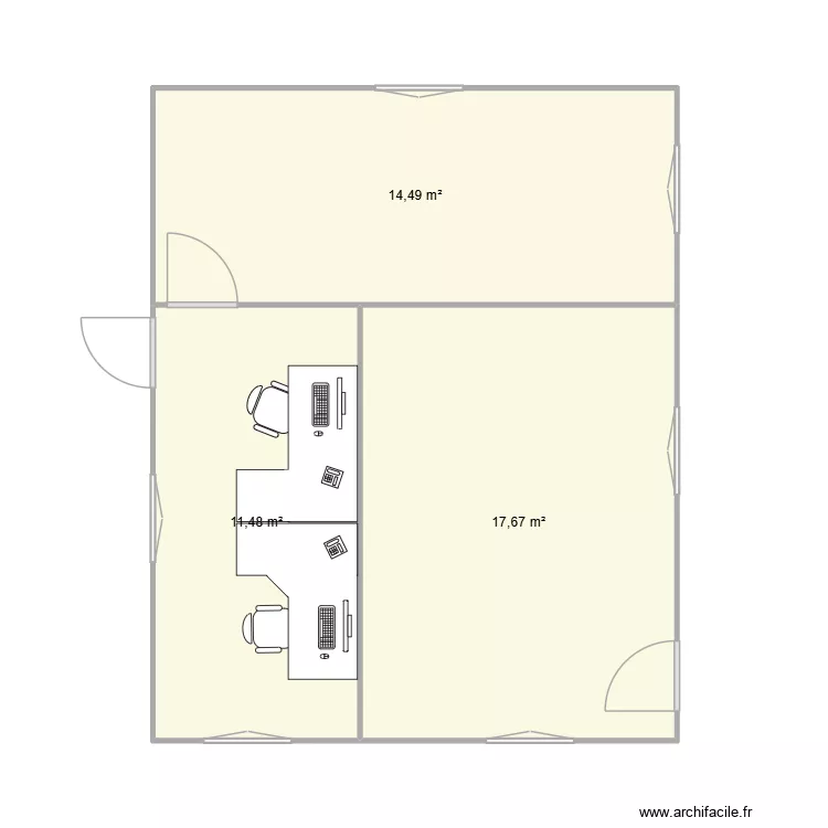 bungalox base vie. Plan de 3 Pièces et 44 m²