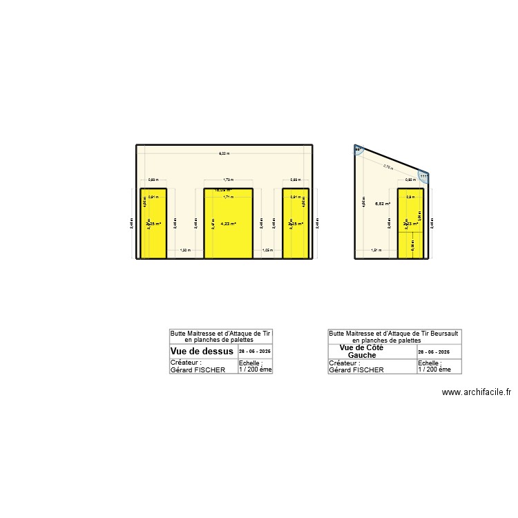 façade butte beursault. Plan de 6 pièces et 34 m2