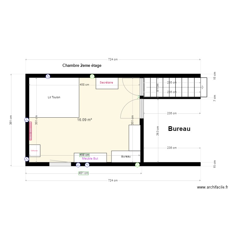 projet scrap amazon. Plan de 1 pièce et 16 m2