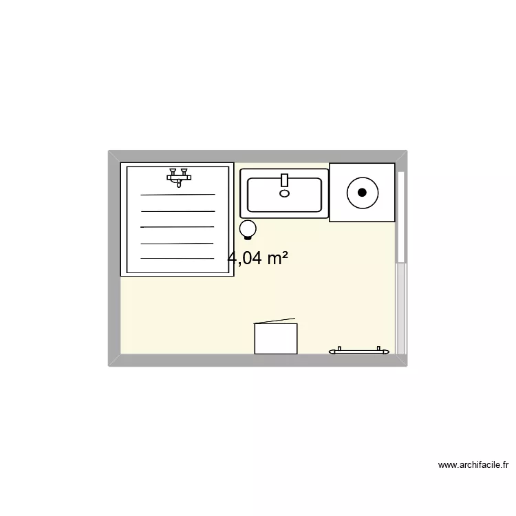 salle de bain. Plan de 1 et 4 m² salle de bain. Plan de 1 et 4 m²