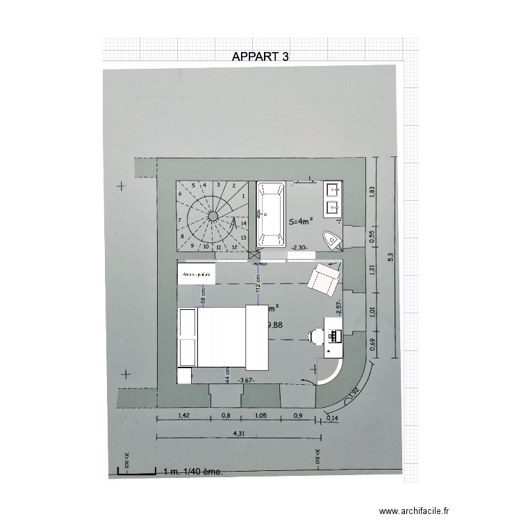 chambre. Plan de 0 pièce et 0 m2