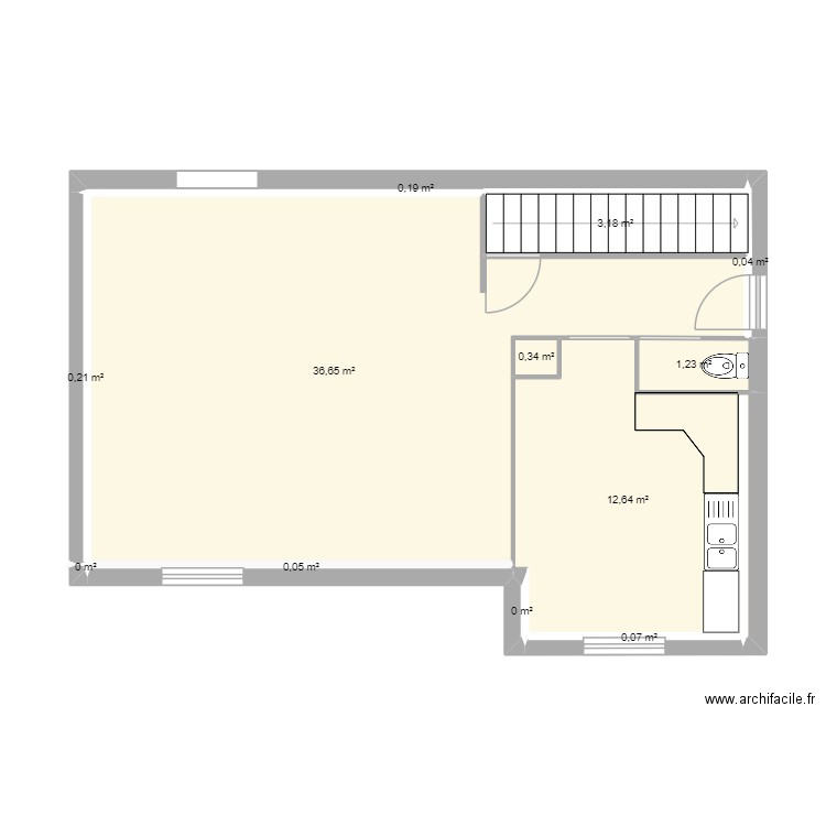 plan 3. Plan de 12 pièces et 55 m2