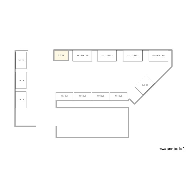 apres. Plan de 1 pièce et 1 m2