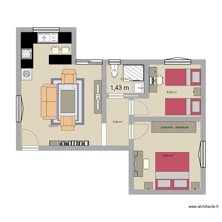 Lassaad appart. Plan de 0 pièce et 0 m2 Lassaad appart. Plan de 0 pièce et 0 m2