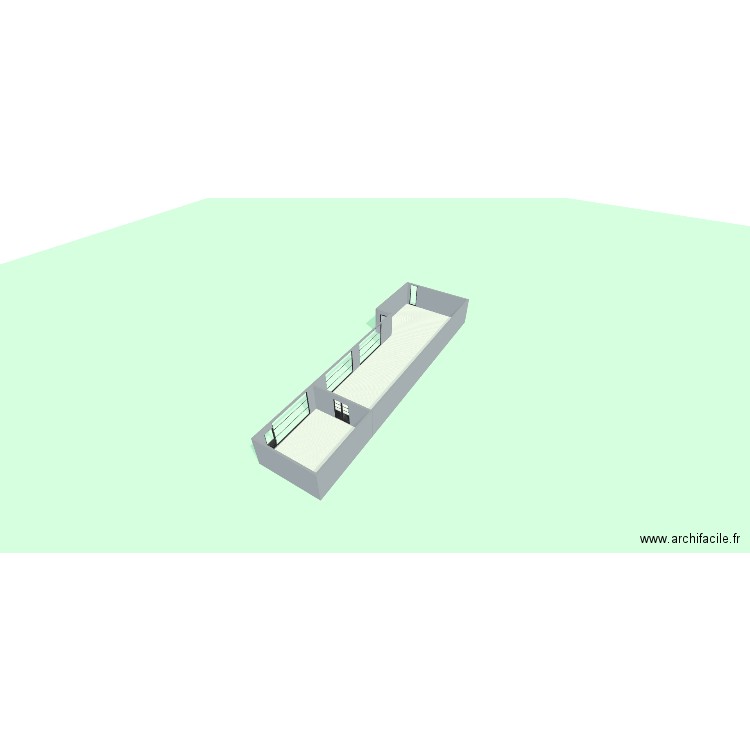 Projet - Pôle Commercial ICARUS. Plan de 2 pièces et 128 m2