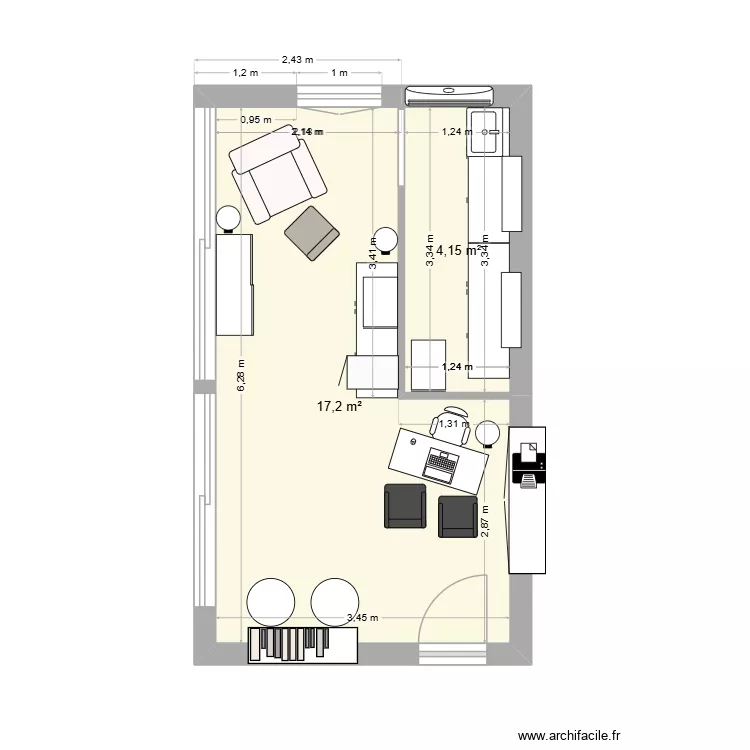 local podo aix. Plan de 2 Pièces et 21 m² local podo aix. Plan de 2 Pièces et 21 m²