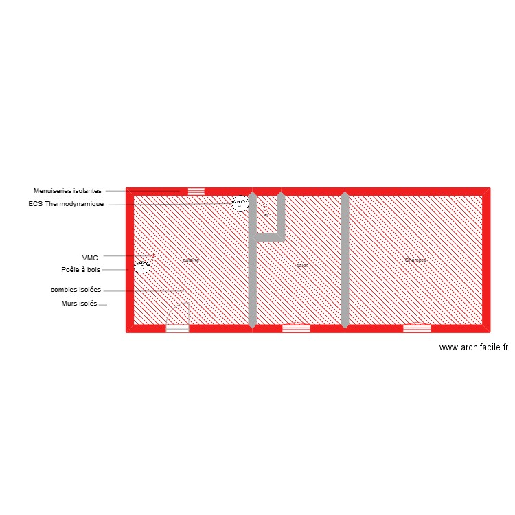 SEVAUD étape 1. Plan de 4 pièces et 54 m2