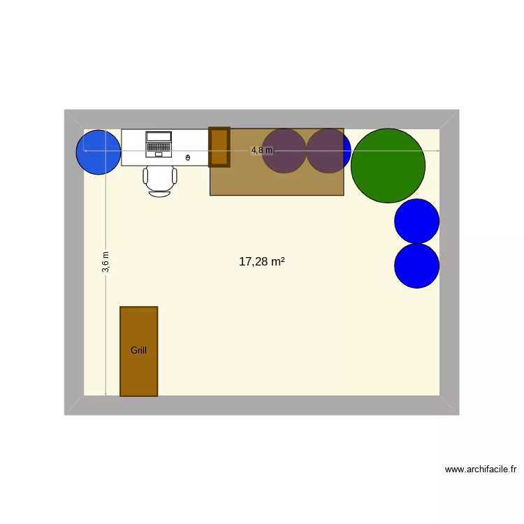 Shop SOPA. Plan de 1  et 17 m²
