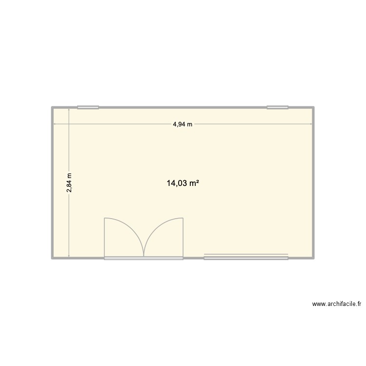 Chalet. Plan de 1 pièce et 14 m2