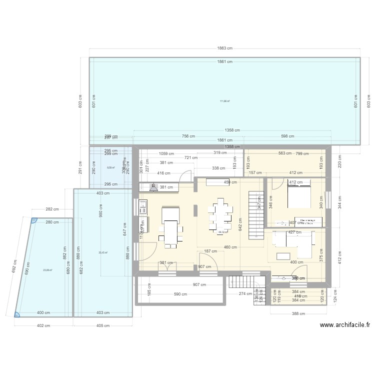 10 NB  PLAN TERRASSE. Plan de 7 pièces et 278 m2