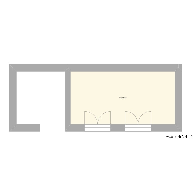 Plans La Bernerie_EmpriseAuSol_Lg_BâtActuel. Plan de 1 pièce et 33 m2