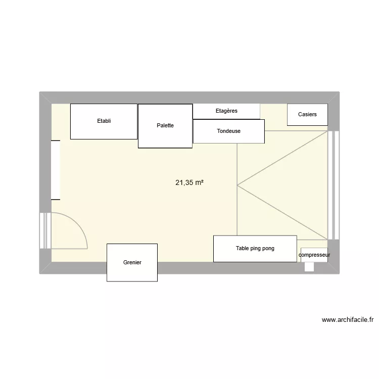 Garage. Plan de 1 et 21 m² Garage. Plan de 1 et 21 m²