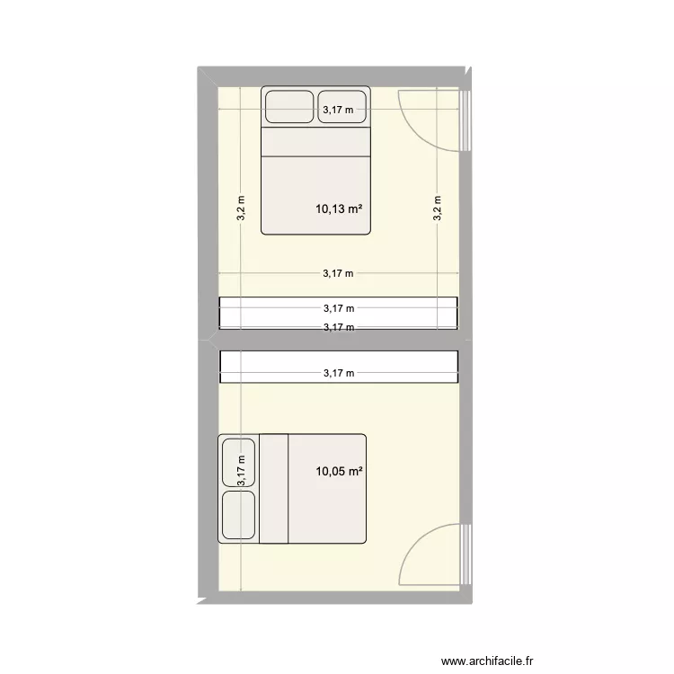Stretti. Plan de 2 Pièces et 20 m²
