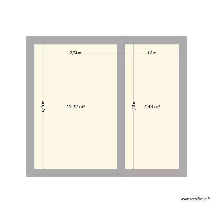 essai 2. Plan de 2 pièces et 19 m²
