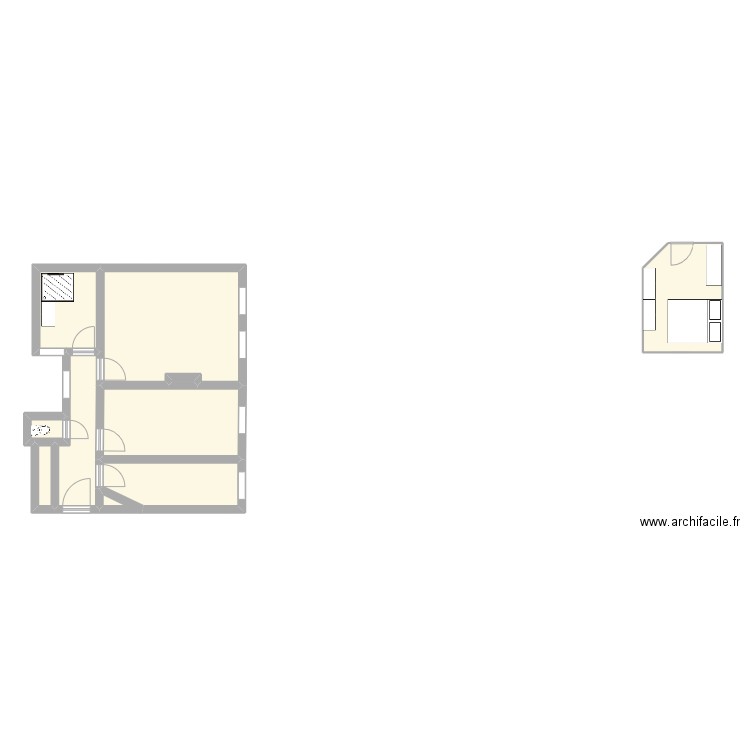 appart. Plan de 10 pièces et 64 m2