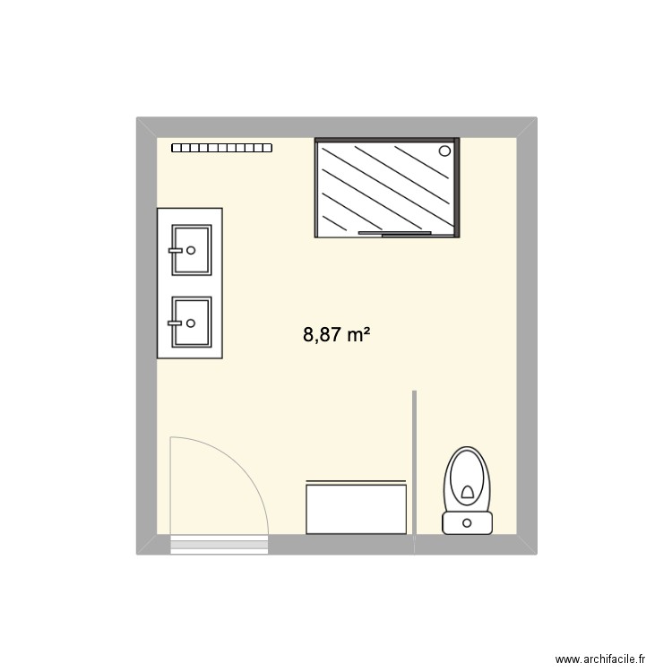Cholez Avant. Plan de 1 pièce et 9 m2