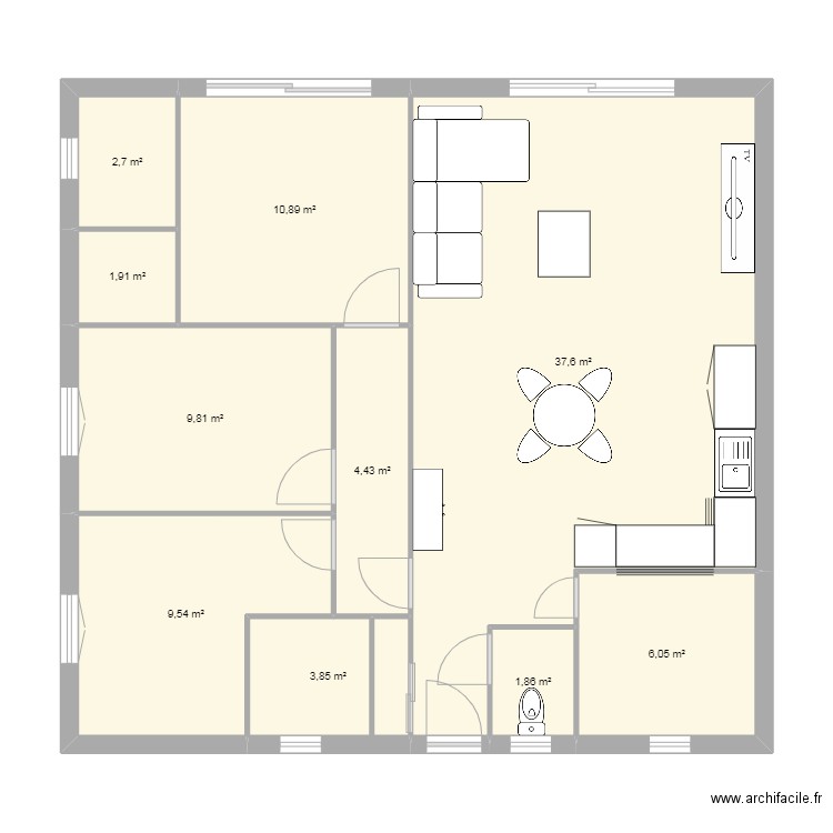 Maison 2 Saugnac 90. Plan de 10 pièces et 89 m2