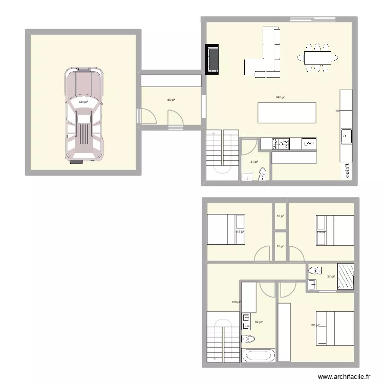 robertv3. Plan de 12  et 172 m²