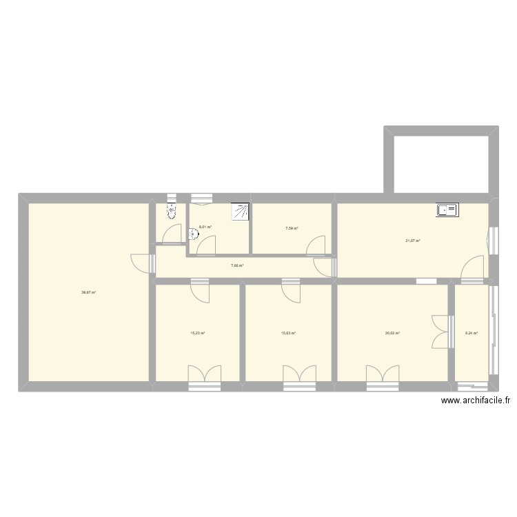 BAZENS. Plan de 9 pièces et 141 m2