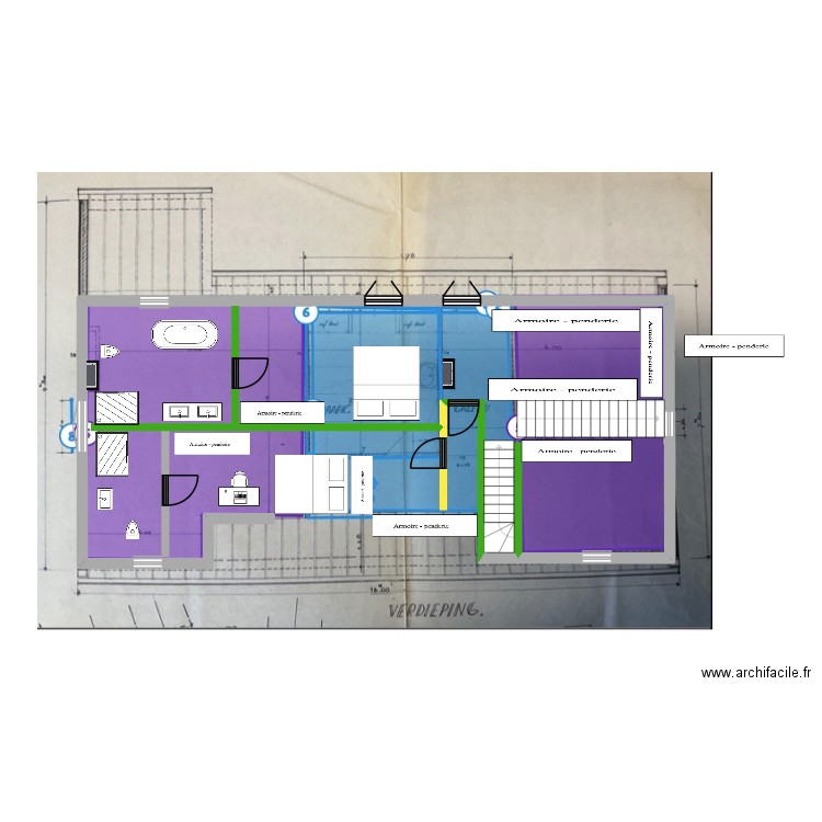 de panne etage AVEC ESCALIER 22/11 A verifier si accord. Plan de 0 pièce et 0 m2