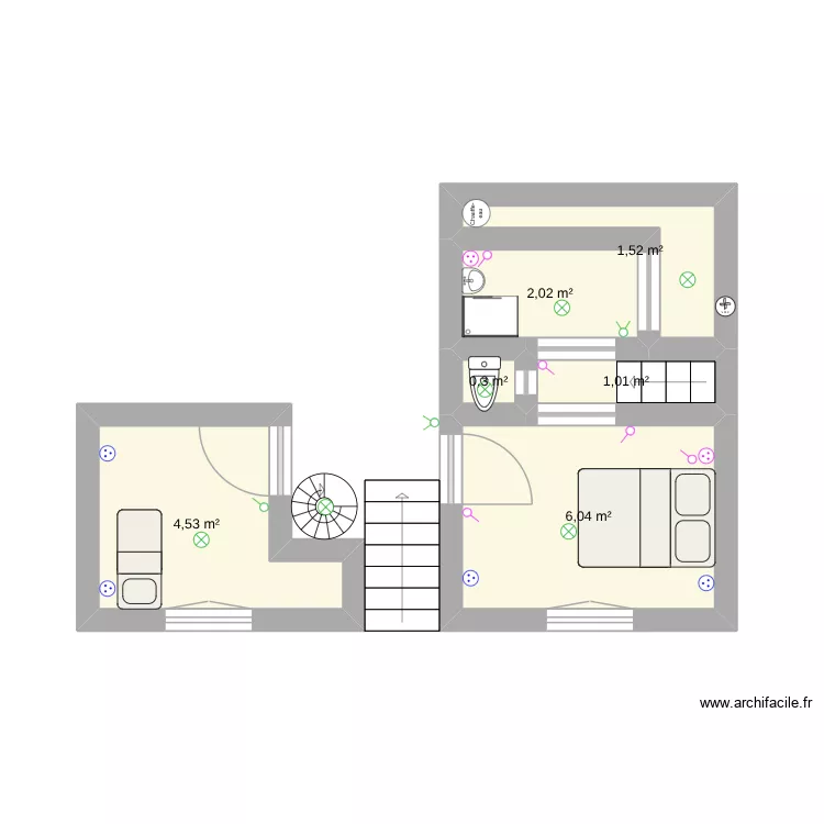 Étage 1. Plan de 6 et 15 m² Étage 1. Plan de 6 et 15 m²