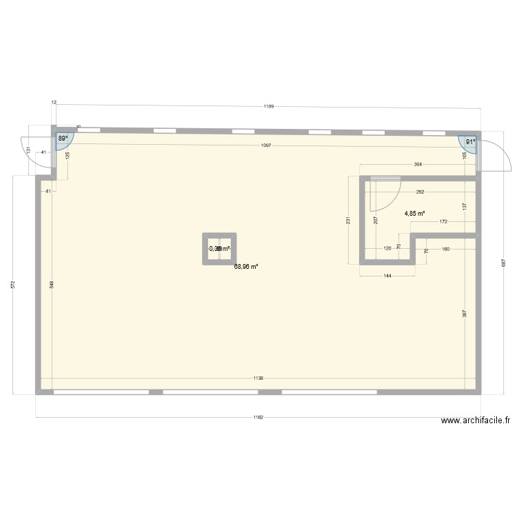 rectangle definitif 11. Plan de 3 pièces et 75 m2
