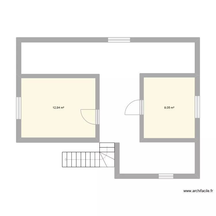 2eme etage maison vittel. Plan de 2 et 22 m² 2eme etage maison vittel. Plan de 2 et 22 m²