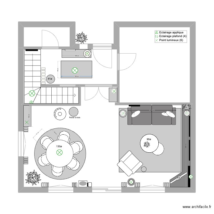 Caroline Ginglinger Noir et blanc new sofa. Plan de 2 pièces et 42 m2